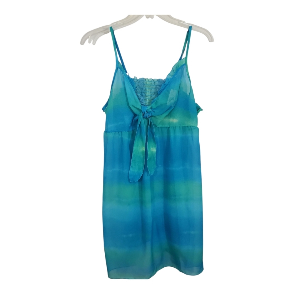 NWT Cacique Babydoll Lingerie Chemise Blue Green Tie Dye Sheer Size 18 20